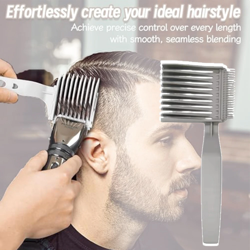 Professioneller Haarschneidekamm für Herren, gebogener Positionierungskamm, Flachkamm, Haarschneidemaschine, Salon- und Haushaltsstyling-Werkzeug – Detail 3