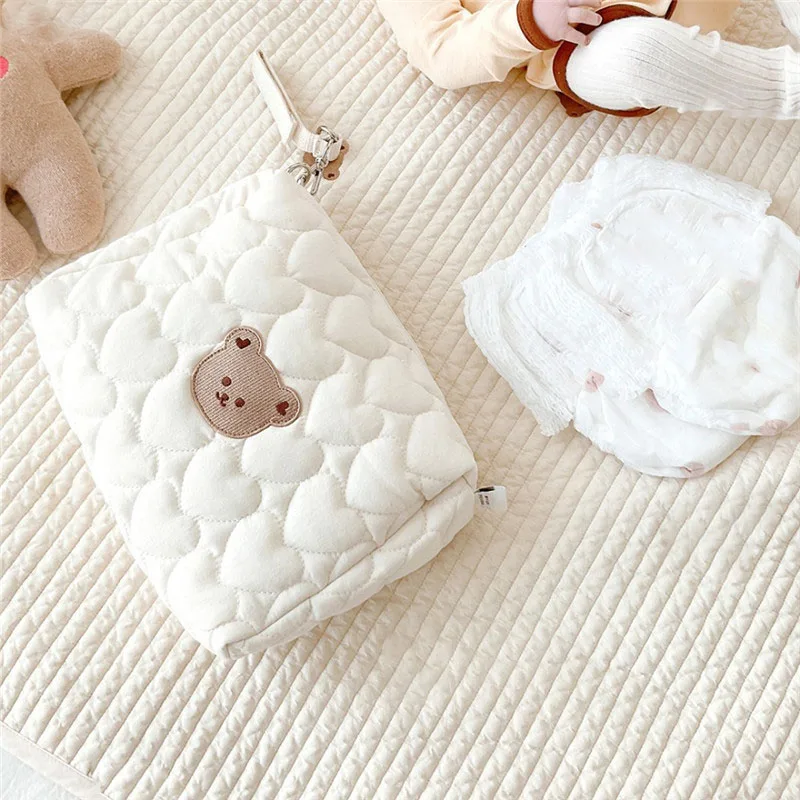 Cute Bear Storage Makeup Bag Student Japanese Cute Portable Grocery Bag Sanitary Napkin Cosmetic Bag Makeup Case Purse Pouch