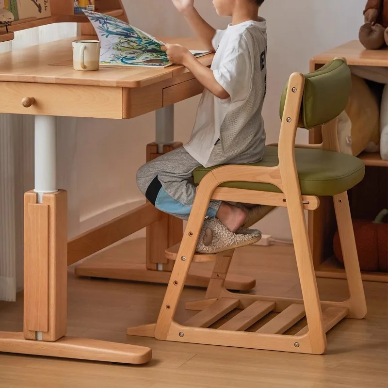 All-solid wood adjustable height-adjustable dining chair, multifunctional writing chair