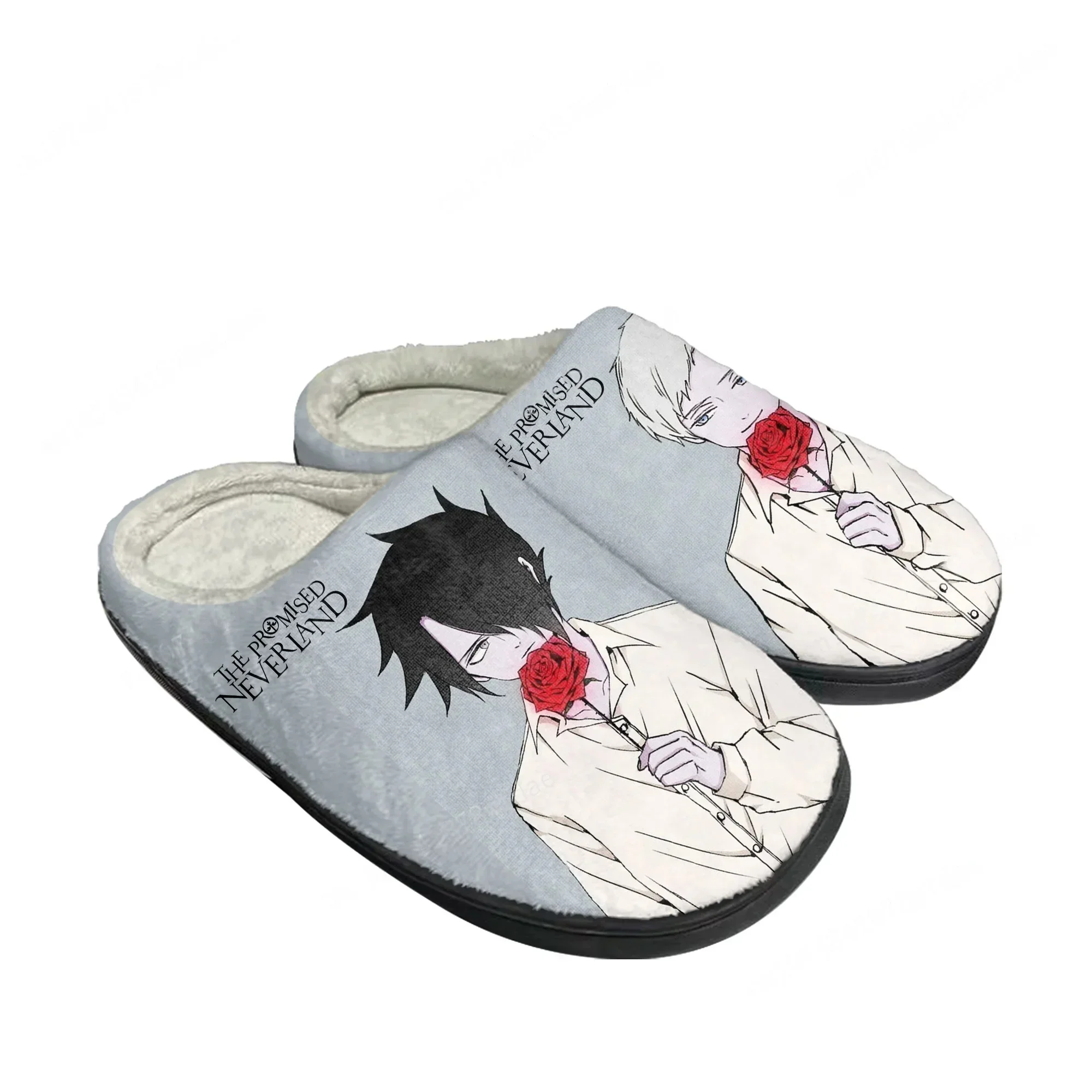 

The Promised Neverland Emma Home Cotton Slippers Men Women Youth Boy Girl Plush Bedroom Keep Warm Shoes Custom Indoor Slipper