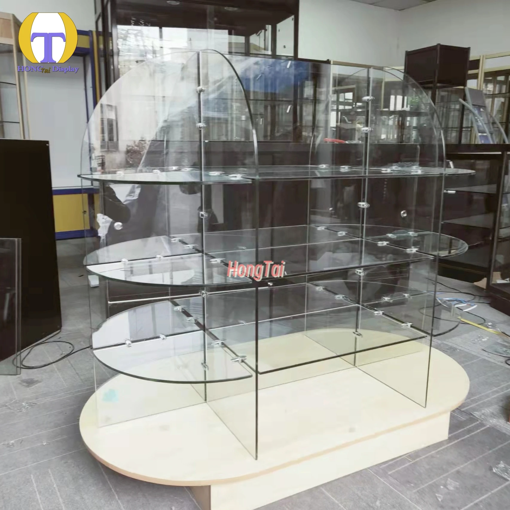 Custom.DDP Factory Direct Selling Tempered Glass MDF Board Display Cabinet Smoke Shop Display Showcase