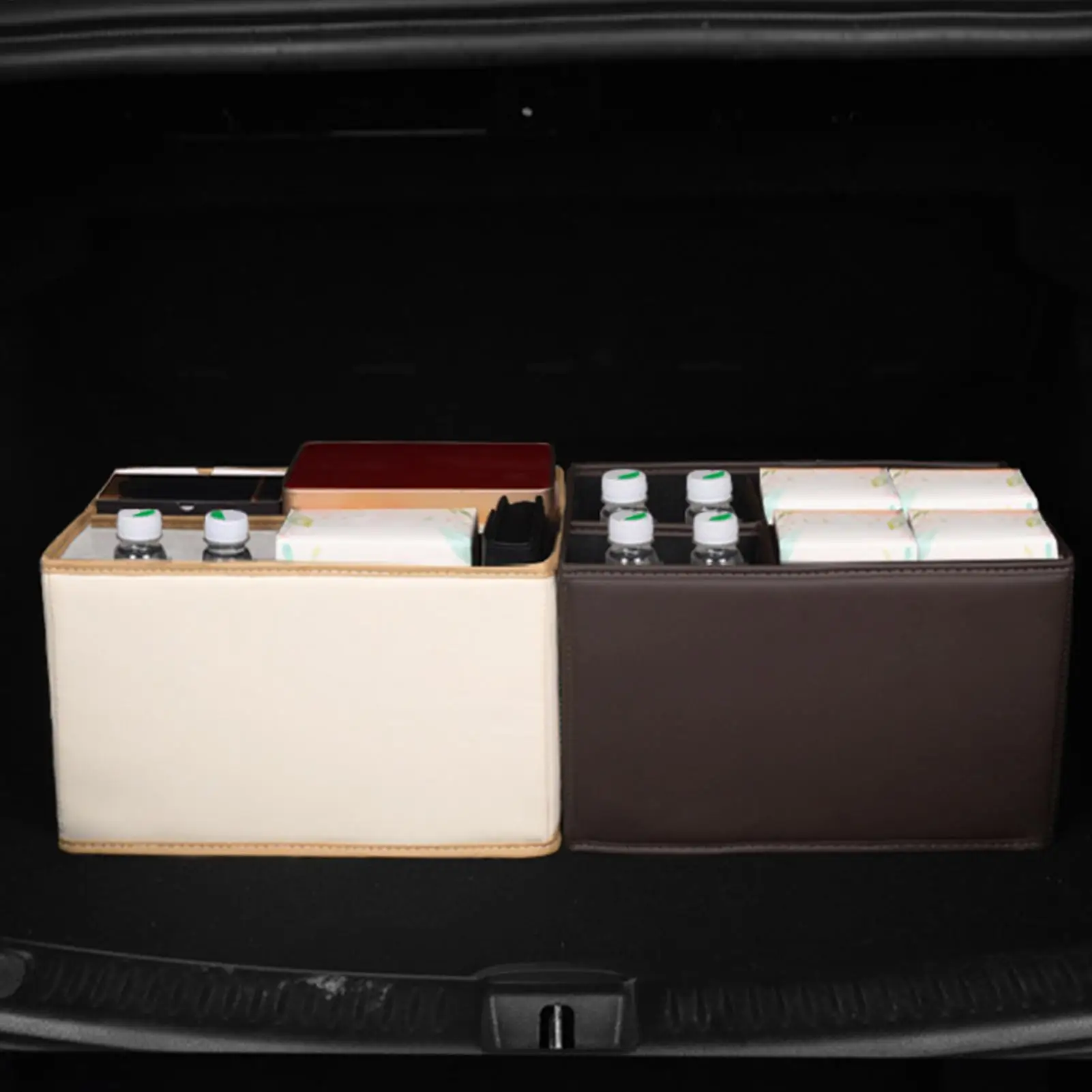 Trunk Storage Box Trunk Organizer For Car Foldable Bin Holder With Space-Saving Design Large Capacity For Driver Trip Road