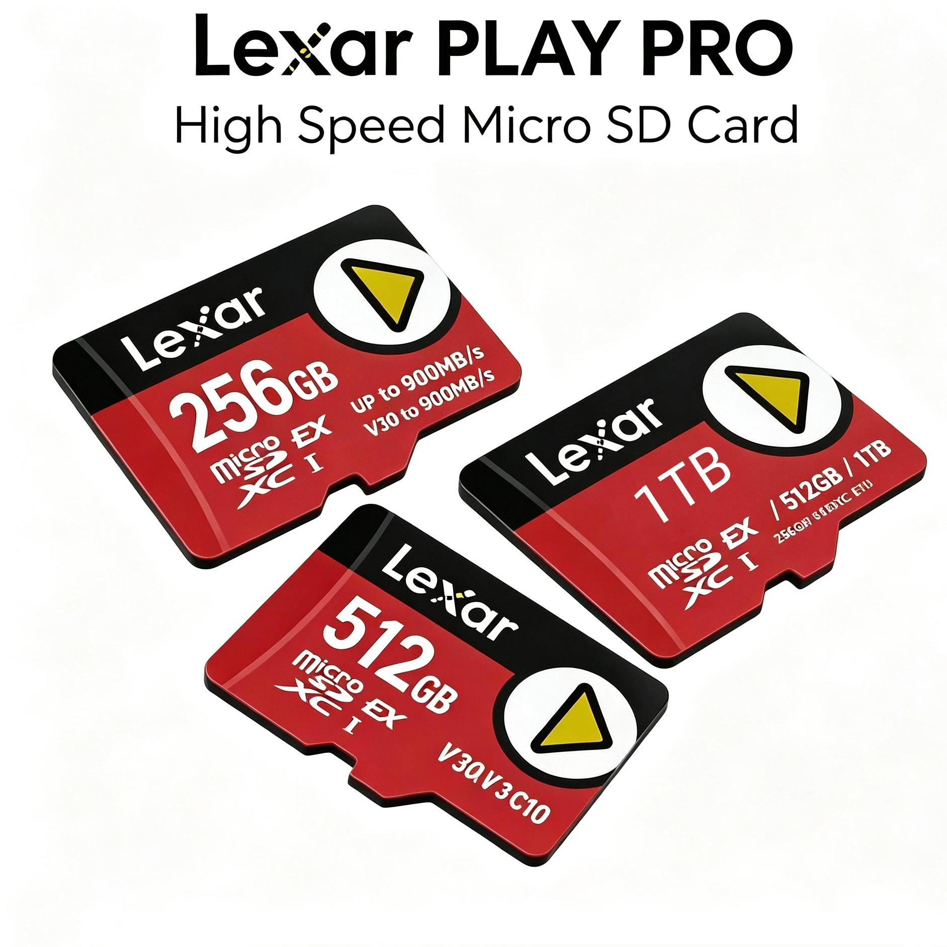 Lexar PLAY PRO 512GB MicroSDXC Express Card PCIe Gen3x1 Up to 900MB/s TF Memory Card for Game Device