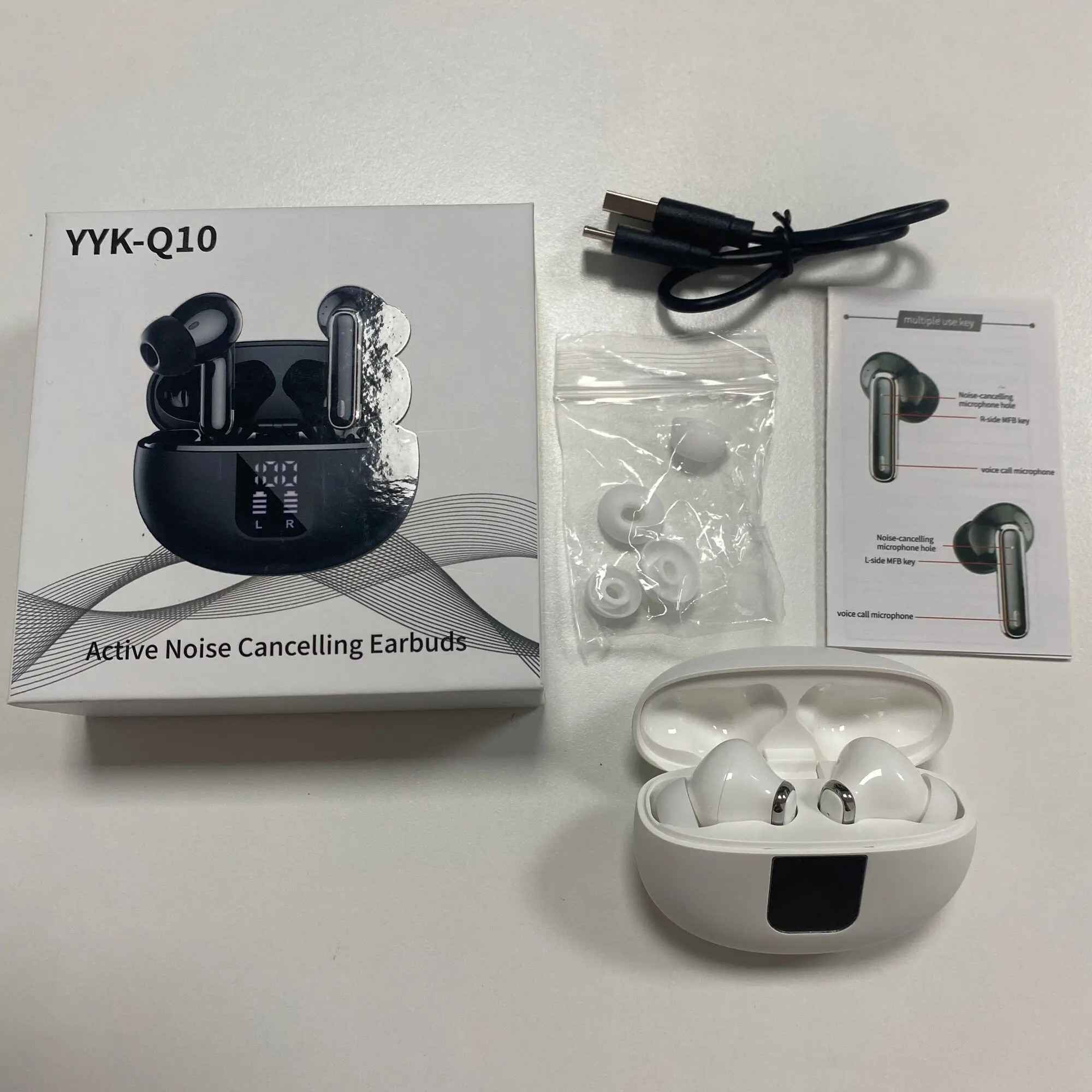 YYK-Q10 Active Noise Cancelg Wireless Earbuds In-Ear Earphones With 360-Degree Surround Sound And 13Mm Large Dynamic Coil