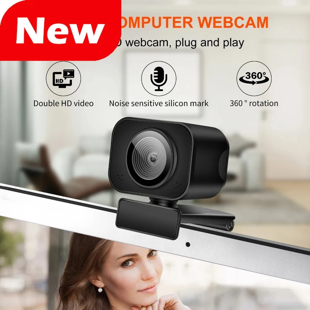 Full HD 2K 30FPS Webcam with Microphone USB Plug Web Camera For Computer Laptop PC Mac Video Calling Conference Live Streaming