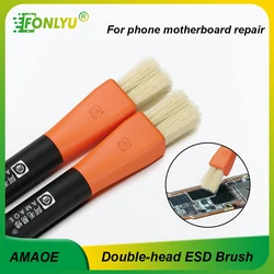 AMAOE M91 Double-Head Brush Replaceable Anti Static Dust Brush For Mobile Phone Tablet PCB BGA Repair Soldering Tin Remove Tools