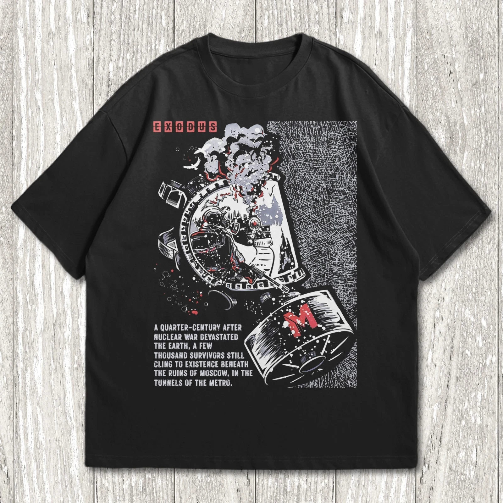 Metro Exodus T-shirt, Horror Video Game Shirt, Shouter Video Game Merch Four season popular unisex cotton T-shirt