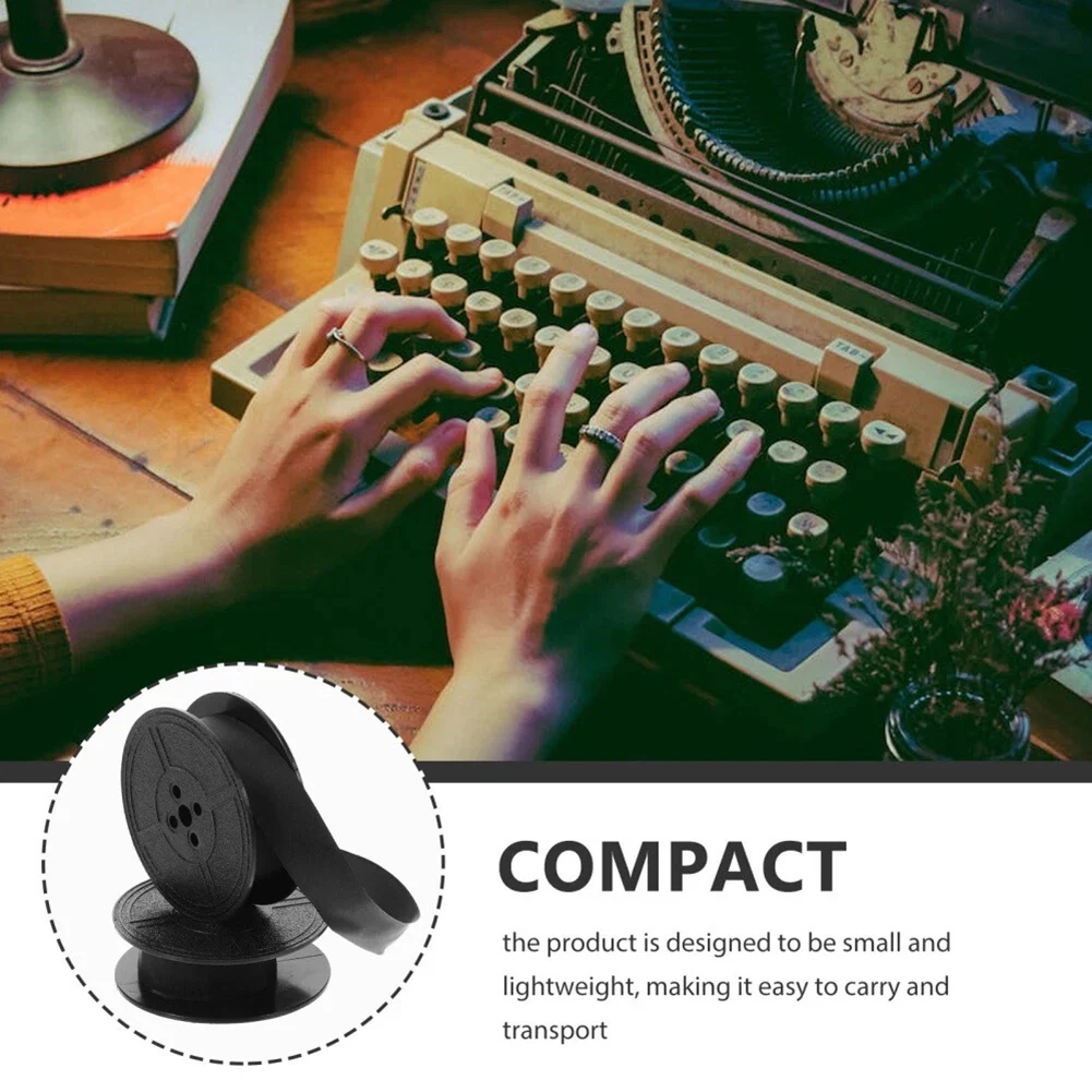 High Capacity Typewriter Ribbon Ink Black Nylon For Most 12 To 15mm Typewriters Smudge And Clear Printing