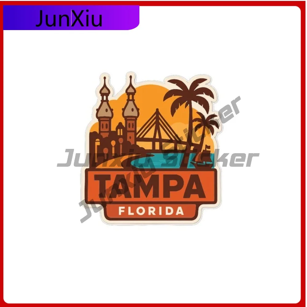

Tampa Florida Travel Sticker Decorative Vinyl Die-cut Decal City Skyline Landmark Design Personalized Stickers For Car Scratch