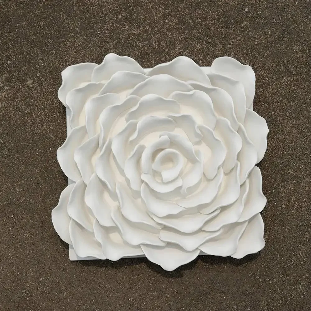 Wall Decoration Wall Hanging Ceramic Handmade Three-dimensional Rose Artificial Flower Porcelain Painting Picture Frame