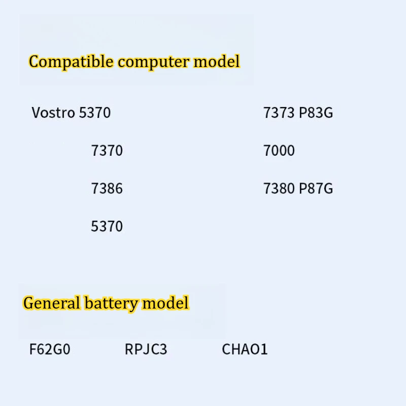 3200MAH 11.55V Suitable for DELL Inspiron 13 5370 7370 7373 F62G0 Multi Model Compatible with Long Range Laptop Battery