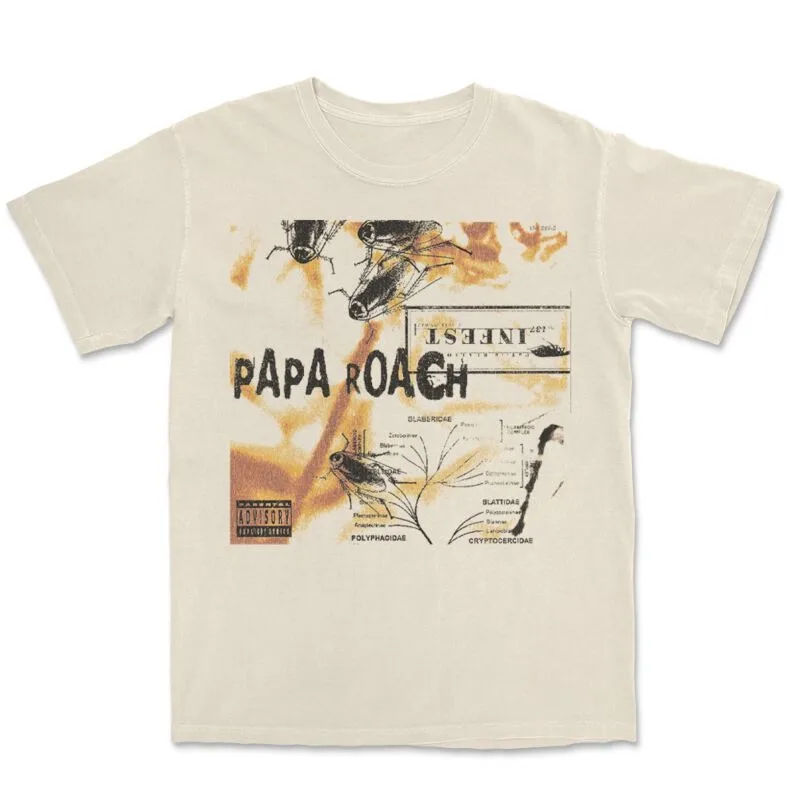 Papa Roach Retro Cassette Tee, Official Nu Metal Band Shirt with Infest Tape Print, 2000s Rock Fan Merch view 2