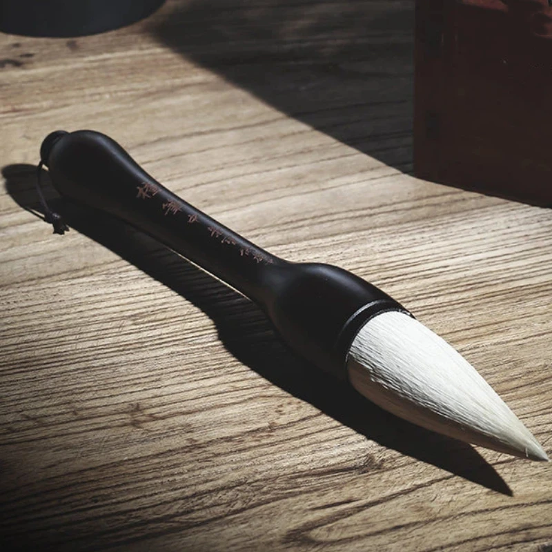 Woolen Hair Chinese Calligraphy Brush Hopper Shaped Writing Brush for Couplets Large Character Ink Wash Painting Art Supplies