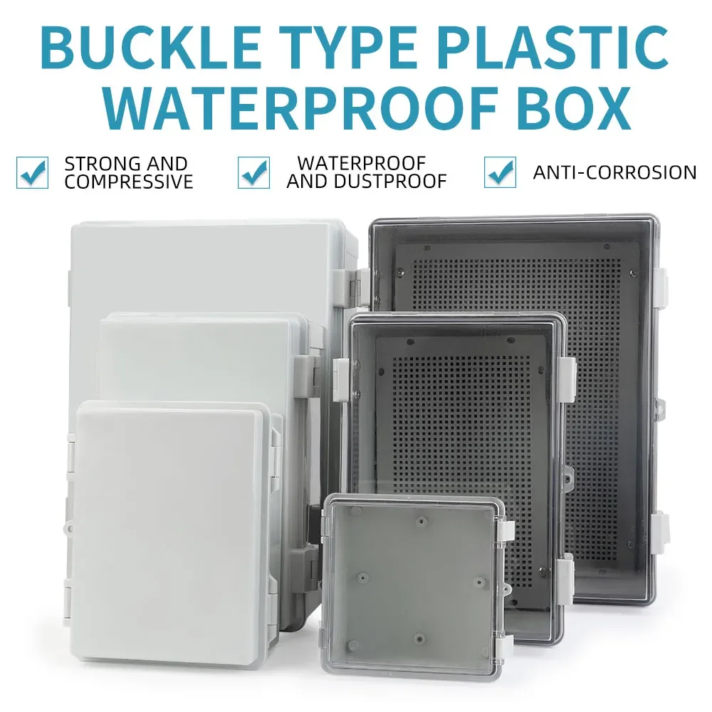 Waterproof Plastic Enclosure with Hasp Electrical Junction Box Outdoor Sealed Switch Power Case Electrical Distribution Boxes