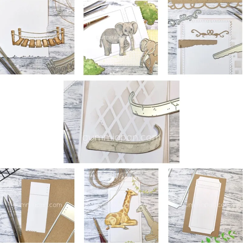 Slimline Ticket Claw Machine Giraffe Metal Cutting Dies Slimline Essentials Scrap Booking Card Stencil Cut Die for DIY Handmade