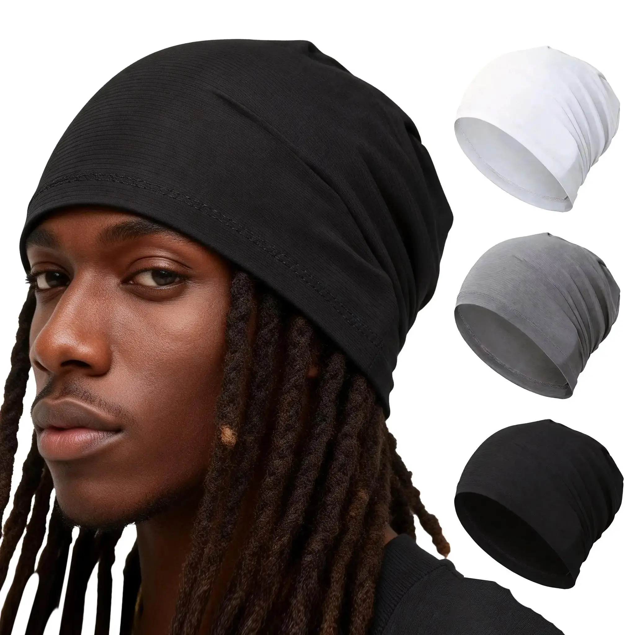1 Stück Unisex Stretch-Schlafmütze, atmungsaktive Skull-Beanie für Radfahren, Laufen, Outdoor-Sport, Haarschutz, Kopfbedeckung für den täglichen Gebrauch – Detail 1