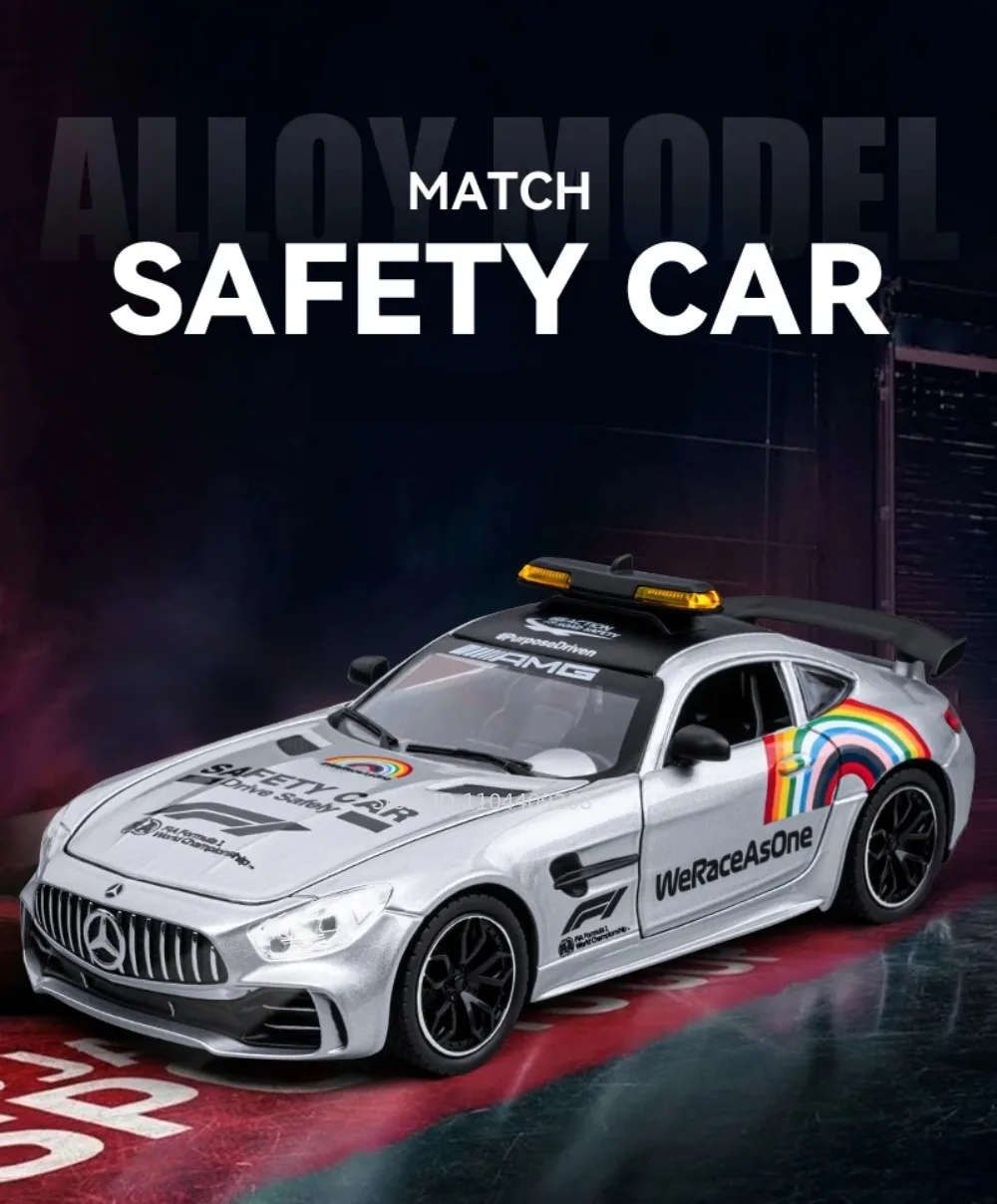 1:24 GTR Safety 300SL Sportwagen-Modell Spielzeug aus Legierung mit Sound und Licht Stoßdämpfung Miniatur-Fahrzeugmodelle Sammlerstück Geschenk – Detail 1