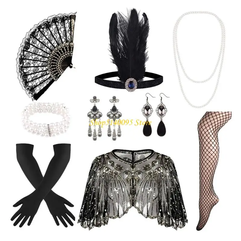 

DXAE Multipurpose Role Play Costume Gloves And Shawl Set For Themed Parties