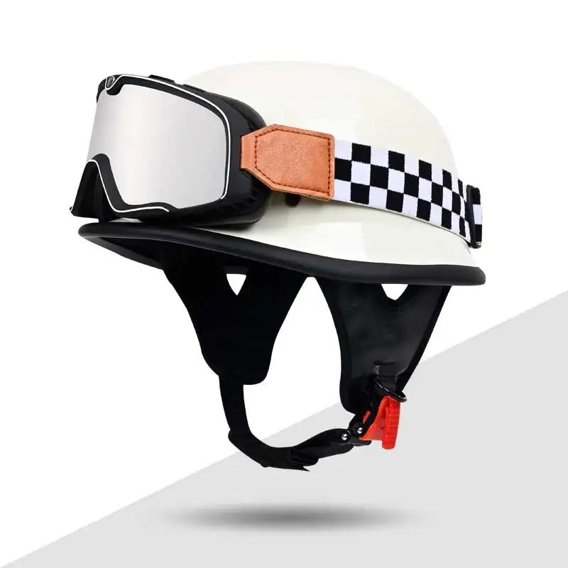 KEAZ Hot Cruiser Motorcycle Half Helmet With Halley Glass DOT 4 Colors M L XL