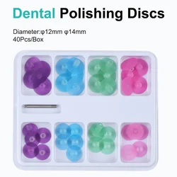 40Pcs/Box Dental Polishing Discs Kit Rainbow Dental Oral Resin Polishing Discs Set Finishing System Dentistry Instrument Tools