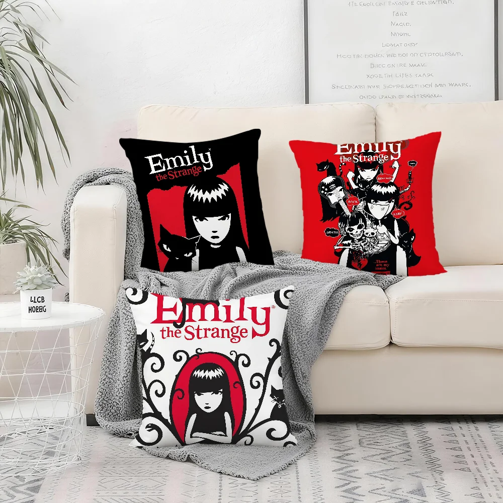 ANIME E-Emily-y The Strange cushion cover Bedroom Sofa Decorative home Car portable Cushion Cover With Zipper Soft pillowcase
