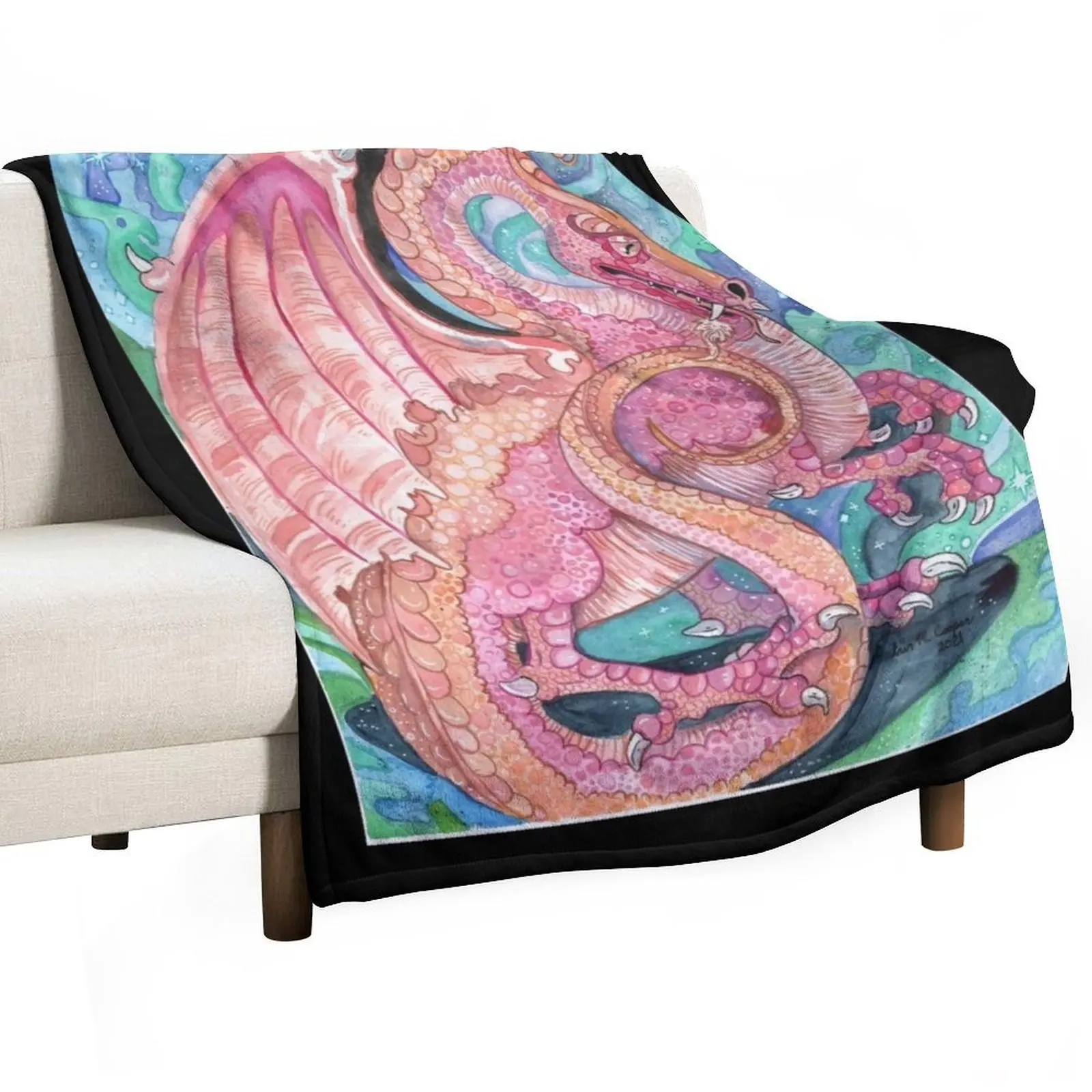 Lunarian Flight of Dragons Throw Blanket Bed Fashionable Decoratives Sofas Sofa Quilt Thermals For Travel Stuffeds Blankets