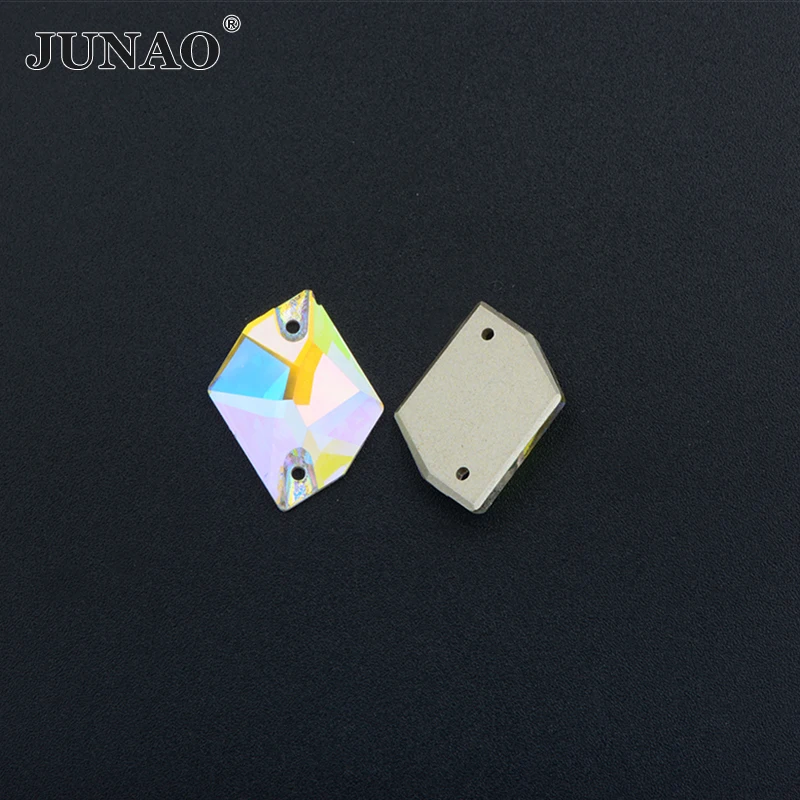 JUNAO 13x17mm 11x14mm 17x21mm Sewing K9 Cosmic Glass Rhinestone Appliques Sew Flatback Crystal Strass For Clothes Decoration