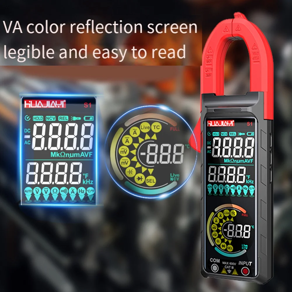 HUAJIAYI Smart Professional Pliers Ammeter AC DC Clamp Meter Digital Amperimetric Clamp Multimetro Amp Capacitance Ohm Tester