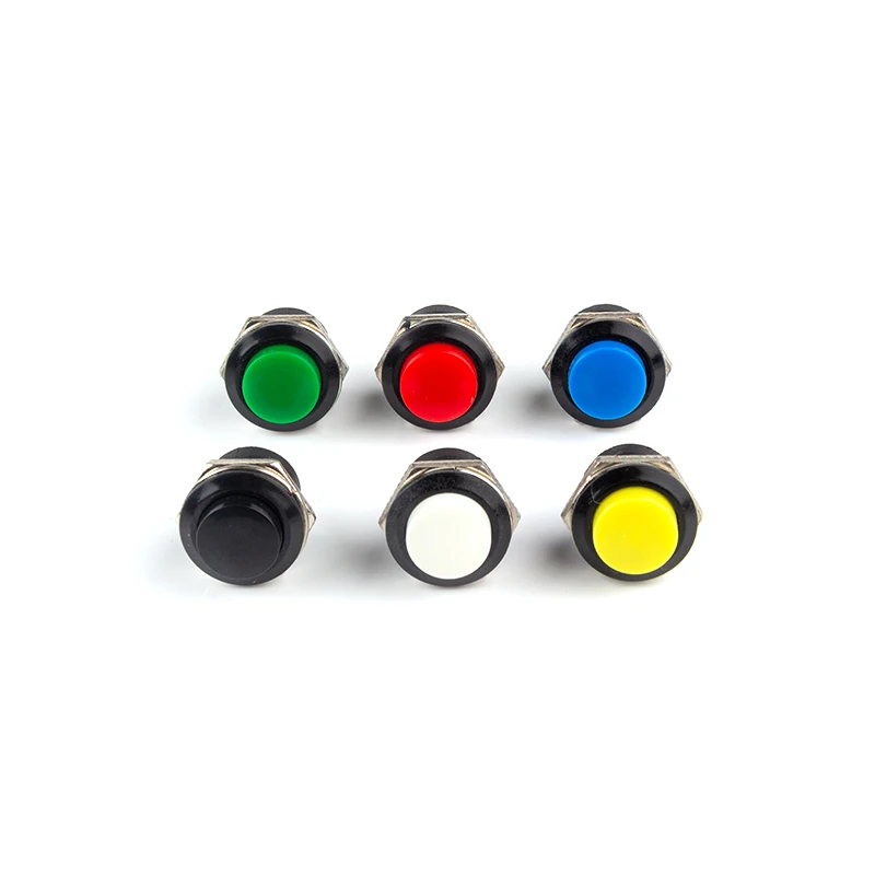 6Pcs/lot Momentary Push Button Switch 16mm Momentary 6A/125VAC 3A/250VAC Round Switches R13-507