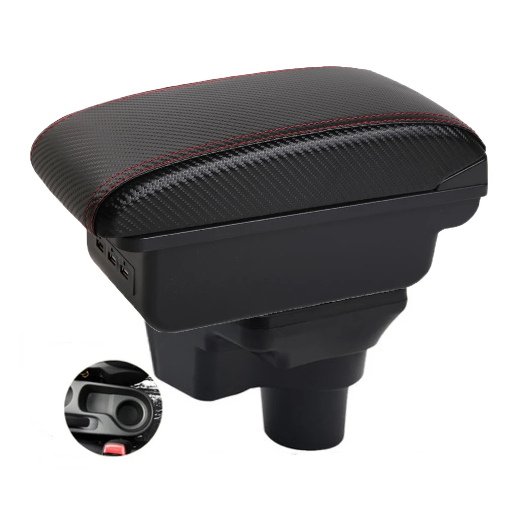 Armrest Box Central Console Storage Box with Driver Side Elbow Support for Hyundai Solaris 2 Accent Verna KIA Rio 4 X-line
