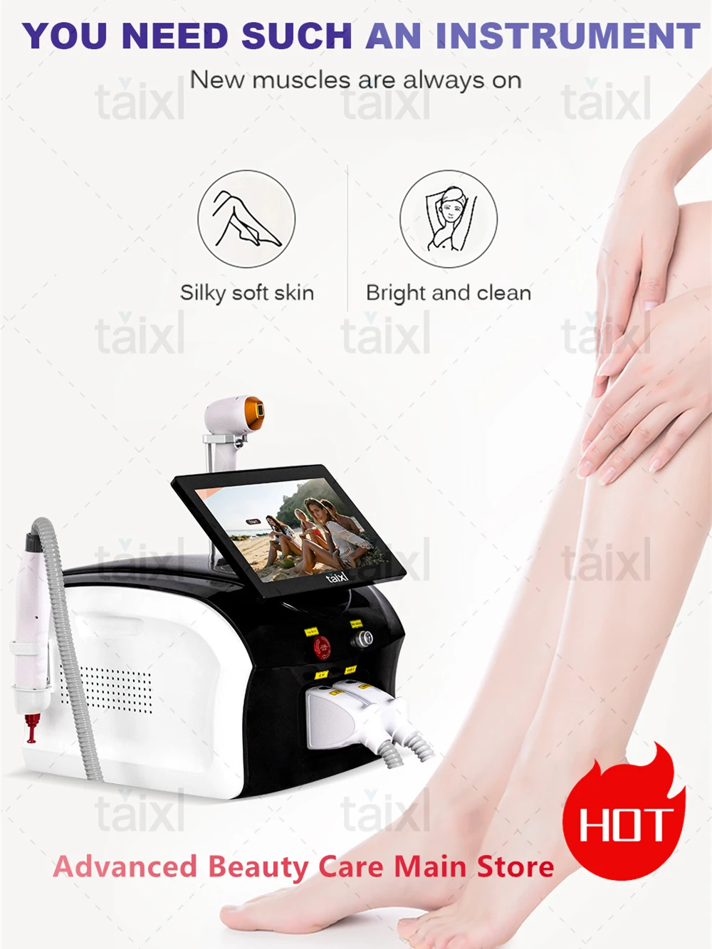 

Woman Depilation Laser Permanent Point Painless Hair Removal Machine 2in1 Picosecond Tattoo Removal And Hair Removal Machine