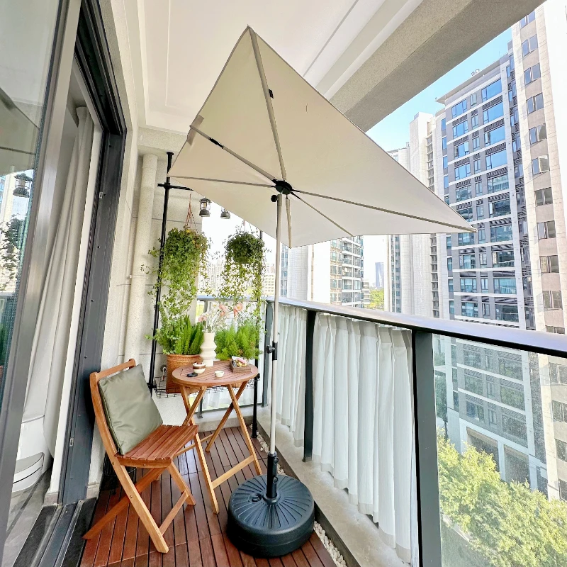 Pixel Garden Store balcony and terrace sunshade umbrella, foldable extendable courtyard sun umbrella