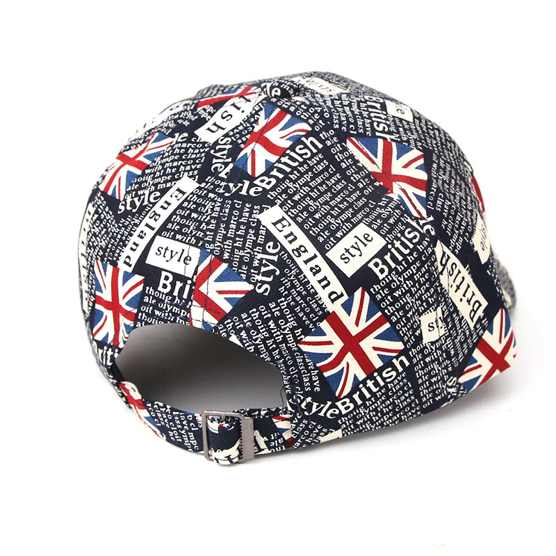 Classic English Flag Graffiti Women\'s Baseball Cap Versatile Fashion Sports Sun Cap Hip Hop Cap Letters Breathable Sun Cap