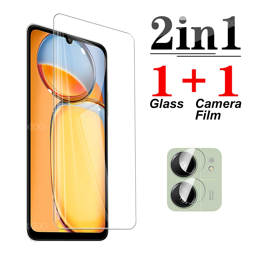 2in1 For Xiaomi Redmi 13C Tempered Film lens film xiomi redmi13C 4G 13C 13R 5G Poco C65 M6 5G Clear Screen Protector redmy13c