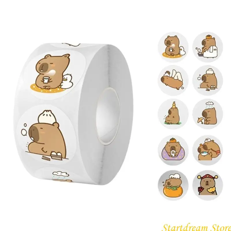 Belohnung Aufkleber Capybara Aufkleber Dekorativ Aufkleber Animal Sticker Rundaufkleber K92C