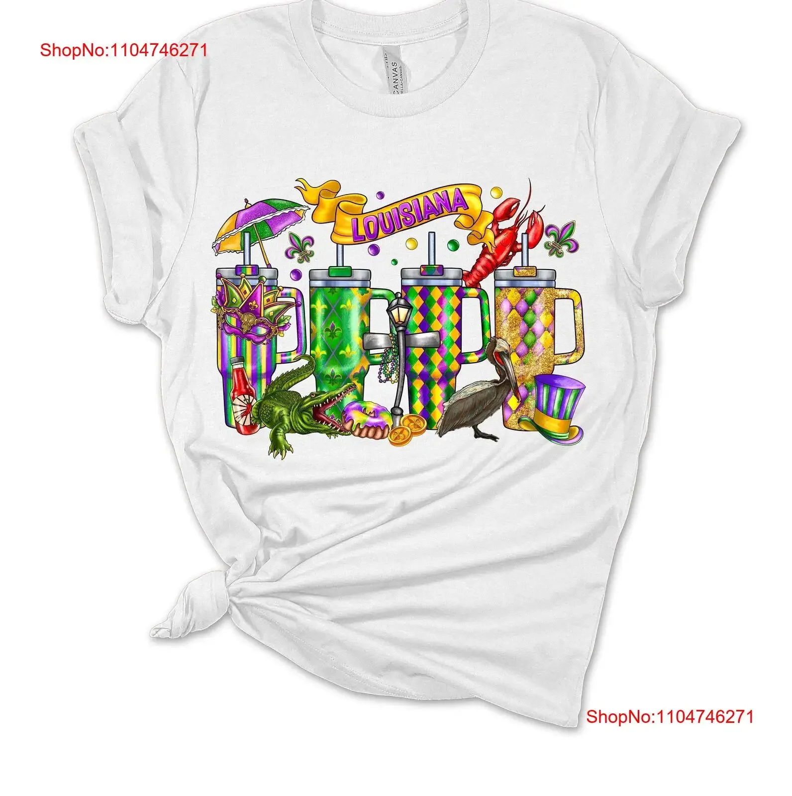 

Womens Mardi Gras T Shirt Louisiana Tumbler Cups vintage Washed Stretched Breathable Soft graphic Top For Everyday Wear Unisex