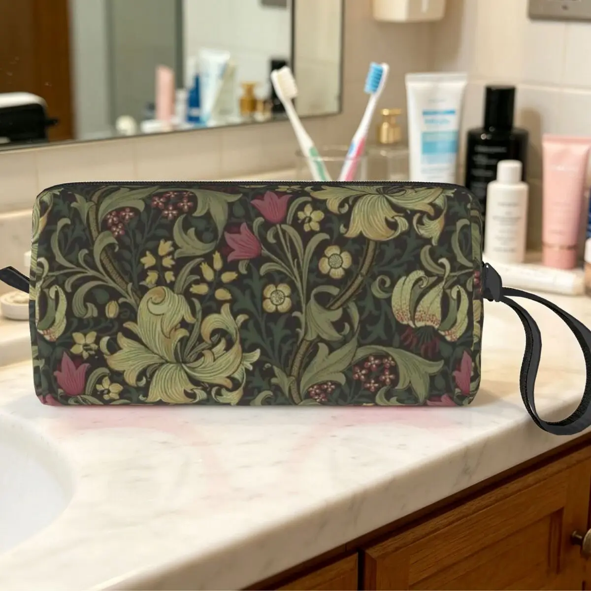 William Morris Bullerswood Makeup Bag Cosmetic Organizer Storage Dopp Kit for Women Beauty Travel Pencil Case