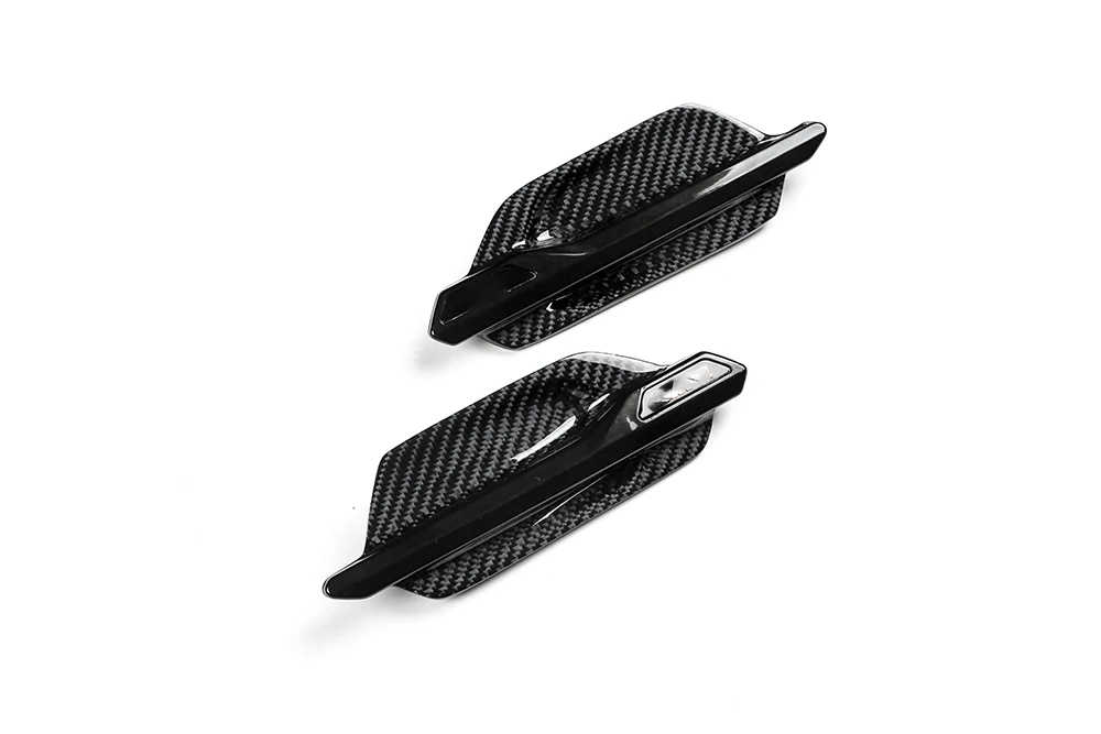 

For BMW M2 Series F87 2016 2017 Gloss Black Carbon Fiber Add On Style Car Side Fender Air Vent Trim-2 Pcs