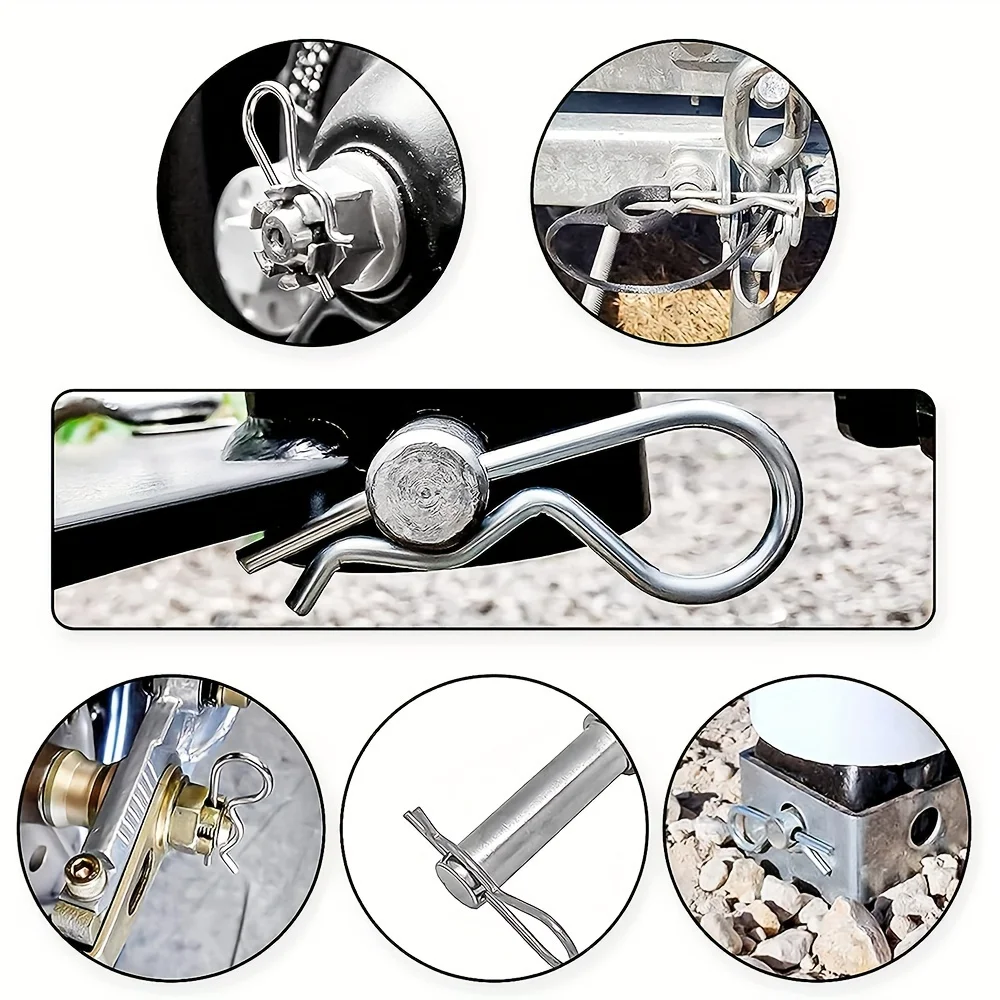 100/300 Piece Heavy Duty Galvanized Steel Open Pin Set - 6 Sizes, Safety Nuts and Bolts for Cars, Lawn Mowers