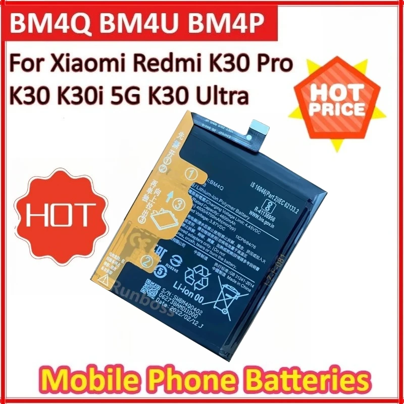 

New BM4Q BM4U BM4P for Xiaomi Redmi K30 Pro K30 K30i 5G K30 Ultra Supreme Version Batteries Newly upgraded Mobile Phone Battery