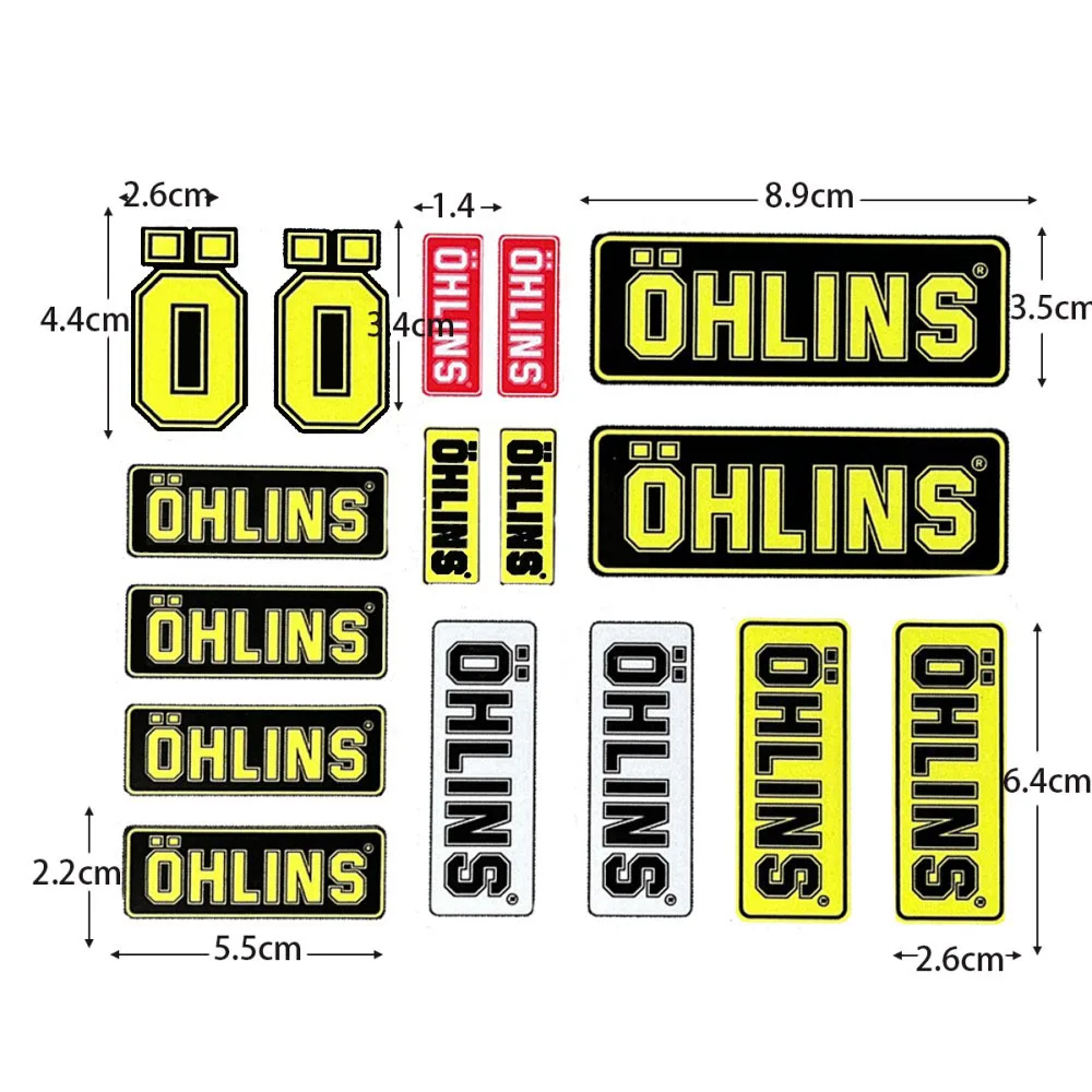 OHLINS Motorcycle Suspension Stickers Set Waterproof Reflective Decals for Motorbike Shock Absorber Tuning Accessories view 6