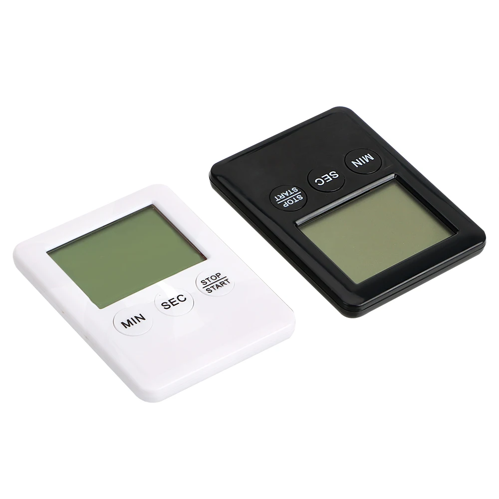 DIYWORK with Magnet Large LCD Digital Screen Kitchen Cooking Timer Count Up Countdown Square Thin Simple Fashion Alarm Clock