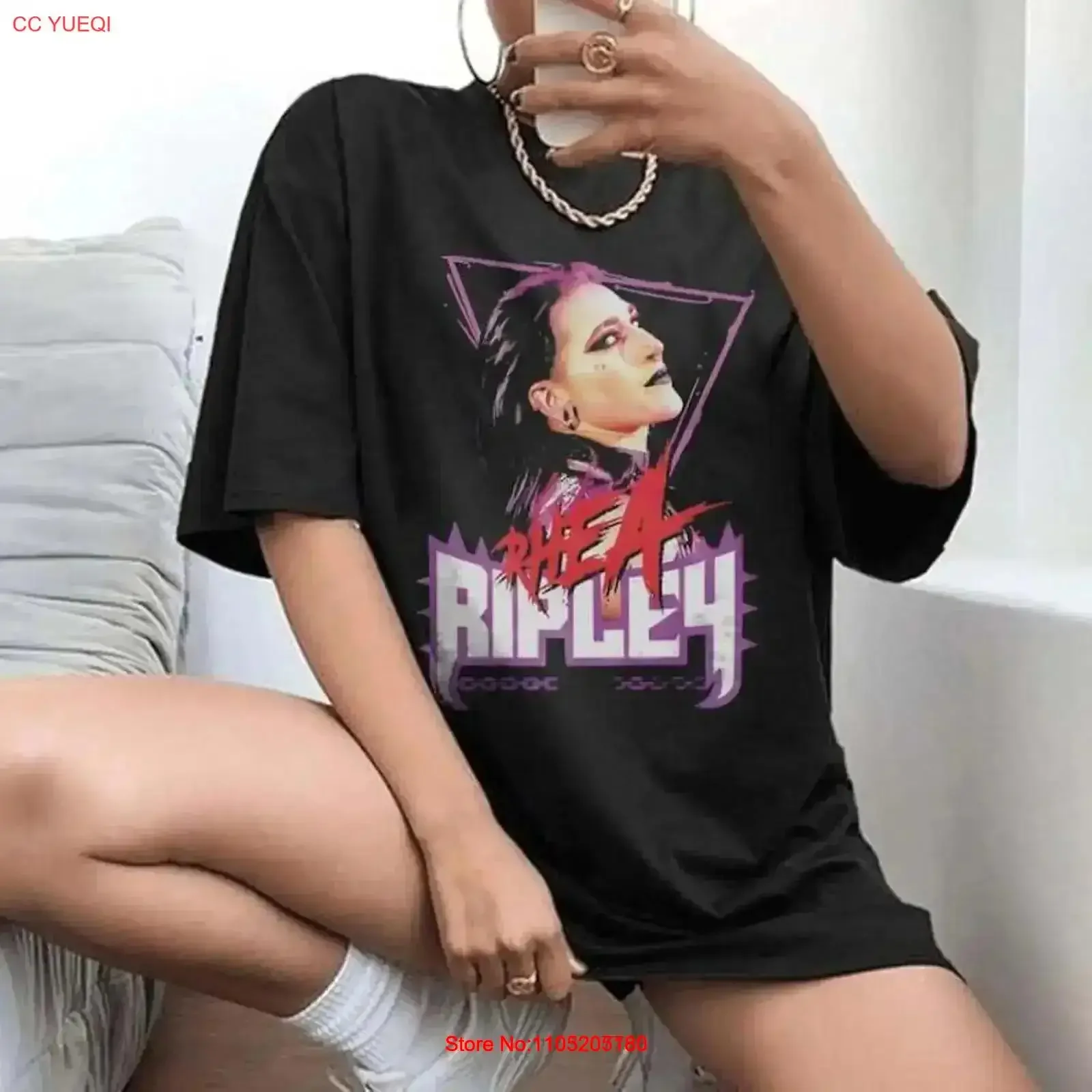 Rhea Ripley Professional Wrestler T Shirt Smackdown Wrestling Sport Fan vintage Washed homme Versatile fashion Casual vintage