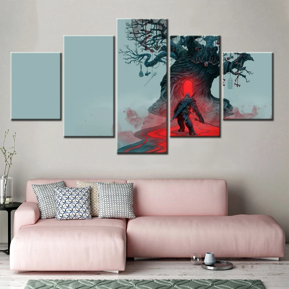 5 Piece Canvas Wall Arts Poster Painting Rivia Digital Art Nature Landscape Video Games Wallpaper Home Decor Picture Living Room