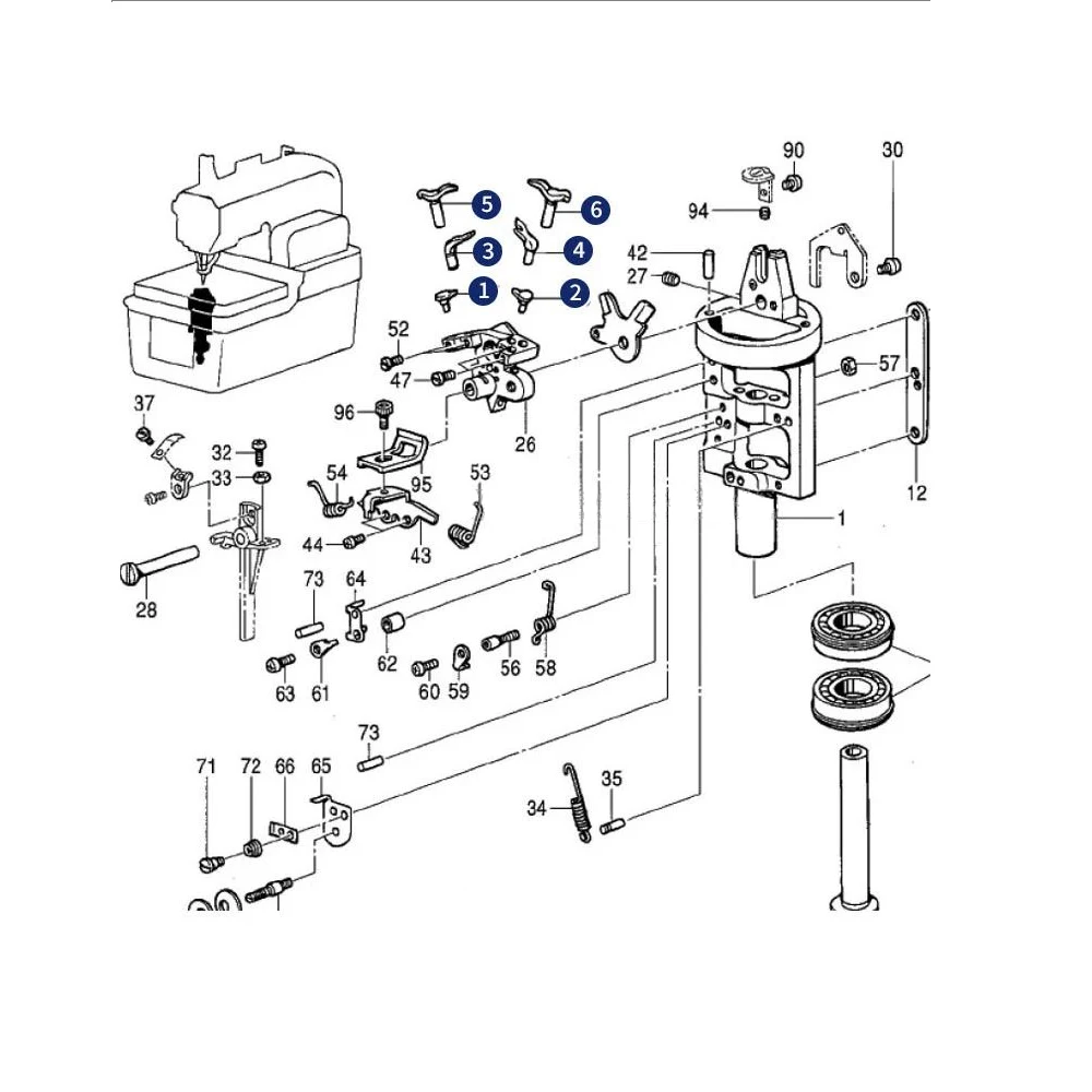 Looper /Threading Fork/Needle Protector for Brother 981 9820 Eyelet Buttonhole Machine 558 Round Eye Sewing Machine Parts