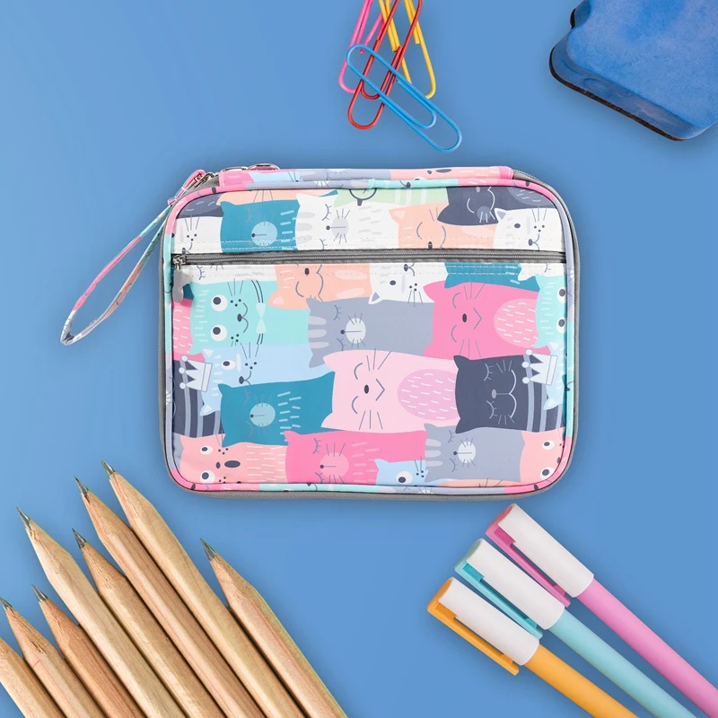 192 Slots Large Capacity Pencil Bag Case Organizer Cosmetic Bag For Colored Pencil Watercolor Pen Markers Gel Pens Bag