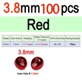 100 Piezas de 3.8mm Rojo