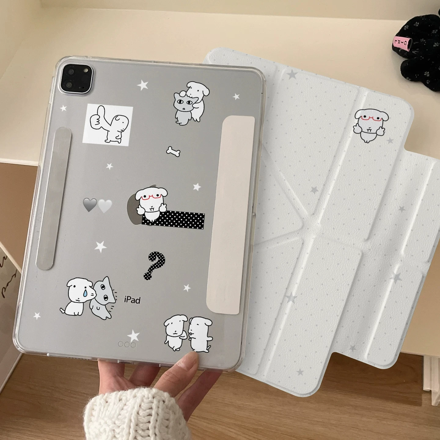 Wave Point Dog Tablet Case For iPad  pro 10/11/2020/6th/7th /8th /Air 3rd/Air 4th/9th gen/Air 5th Air 11 Magnetic Detachable