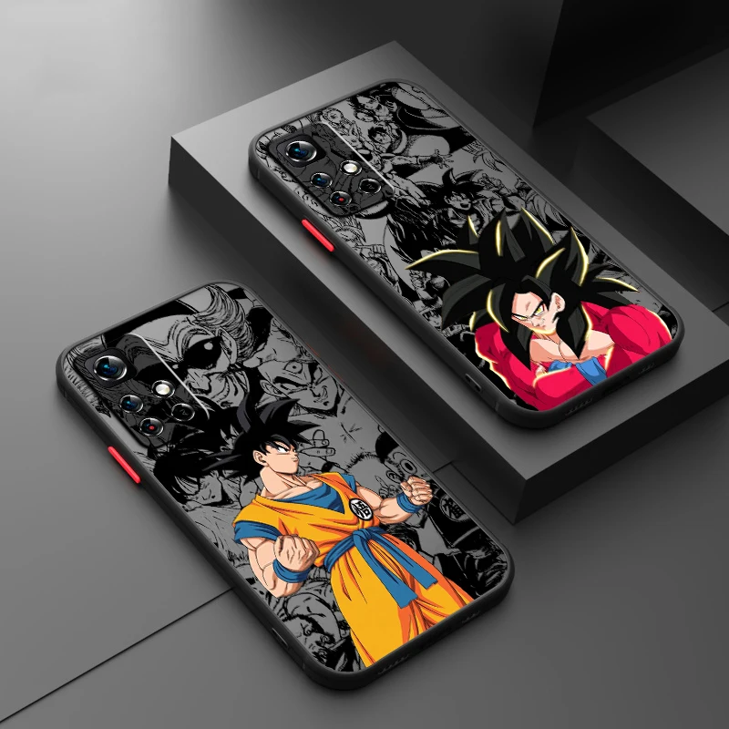 Anime D-Dragon Ball Son Goku Frosted Translucent For Redmi Note 13 12 12S 12T 11 11T 11E 10 10S 9 Pro Plus 5G TPU Phone Case