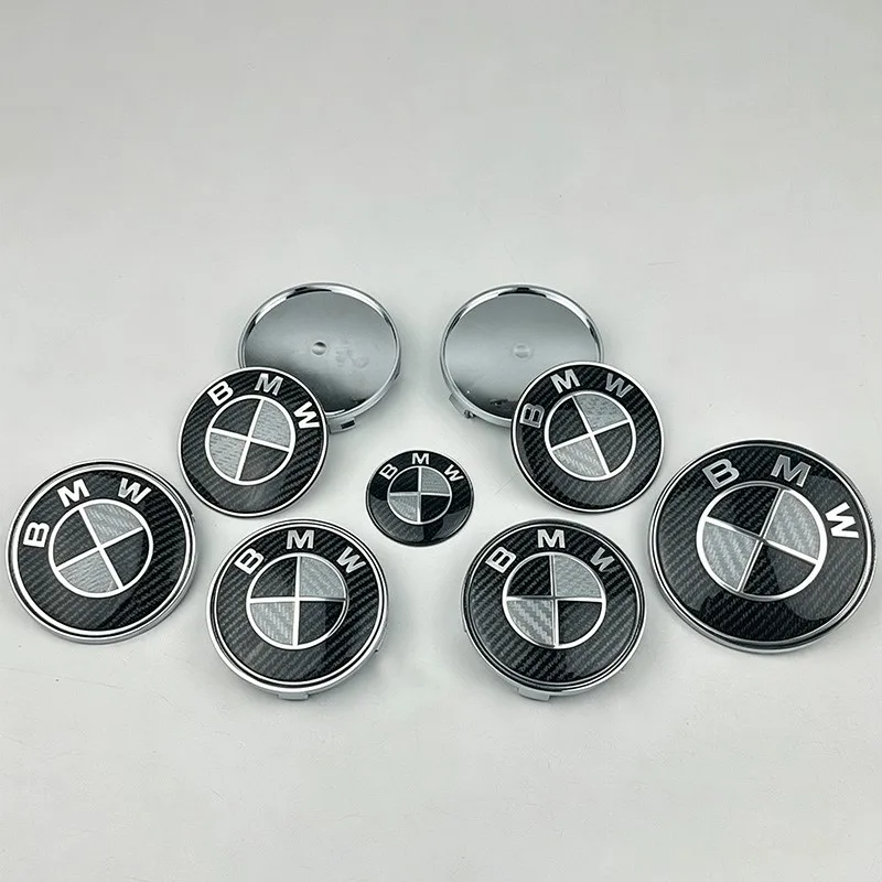 7pcs Front Hood Emblem Car 50th Anniversary Logo 82mm+Rear Badge 74mm+Wheel Hub Cap 68mm Decoration Cover Styling for BMW view 2